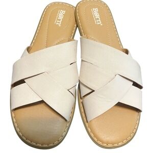 Born Leather Cream Boho Cottagecore Women's Sandals Fall Beach Walk Sz 9